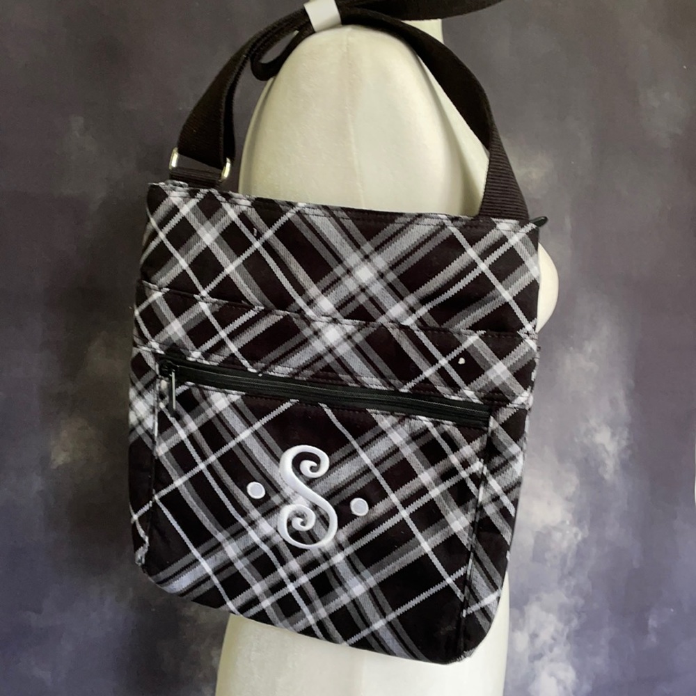 Thirty one black white crossbody purse “S”